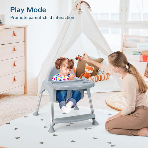 4 1 3-Point HONEY JOY Baby High Chair, in Convertible Highchair for Babies and Toddlers, Adjustable Legs, Double