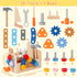 Set, 38PCS 3+ 3 4 5 (36Pcs) Wooden Kids Tool Educational STEM Construction Toys for Toddler, Wooden Tool Bench