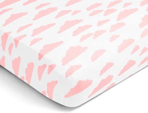 BaeBae Goods 3 Pack, Fitted Baby Crib Sheets for Girls, Soft and Breathable Jersey Cotton, Pink and White, Cute Girly