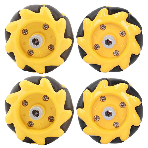 Mecanum Wheel 48mm Omni Directional Electric Motors Parts for Smart Robot Car Accessories DIY Components, 2 Pairs.