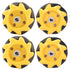 Mecanum Wheel 48mm Omni Directional Electric Motors Parts for Smart Robot Car Accessories DIY Components, 2 Pairs.