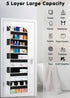 2 Pack Over The Door Storage Organizer with 5 Pockets, 10 Mesh Side Pockets, 44 lbs Capacity for Bedroom, Bathroom,
