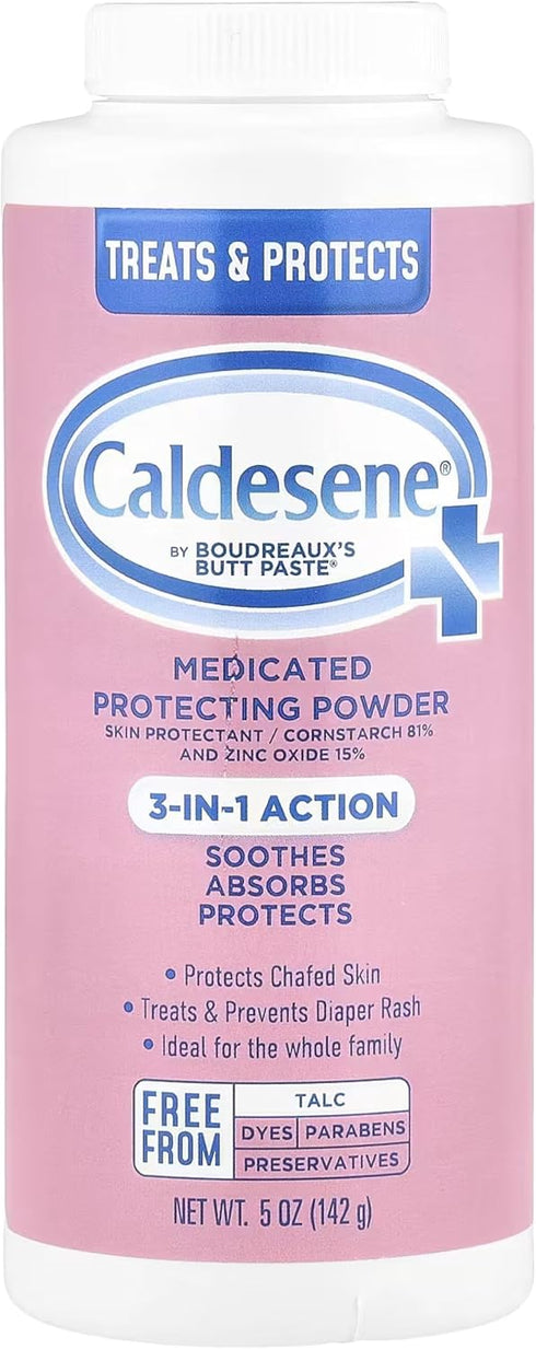 Caldesene Medicated Protecting Powder with Zinc Oxide & Cornstarch, 5 oz (Pack of