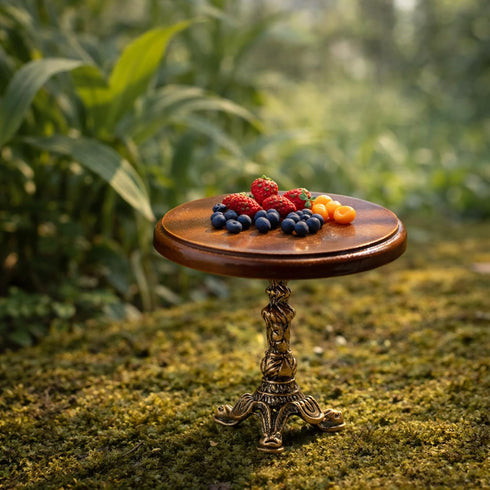 LUOZZY 1:12 Miniature Wooden Round Table Model for Dollhouse Accesories Miniature Side Table Dollhouse Furniture