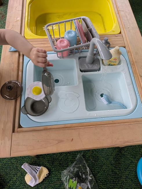 Asweets Color Changing Kitchen Sink Toys, Toddler Sink Toys with Running Water, Pretend Play Toys with Upgraded Faucet