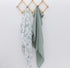2 Pack 47" 47" Organic Baby Muslin Swaddle Blankets for Boy or Girl - Eucalyptus Leaves and Sage Swaddling Blanket