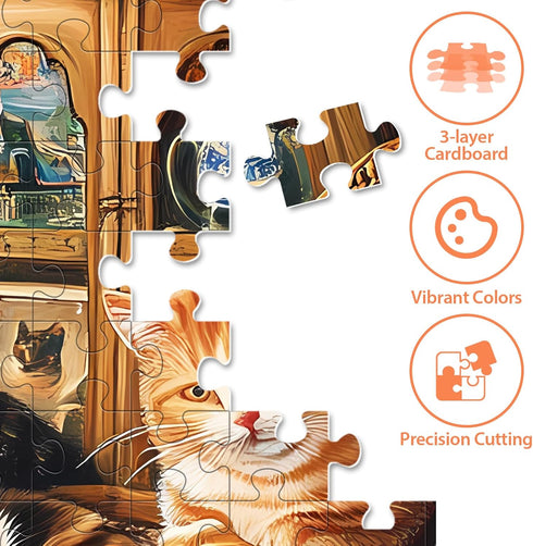 Ciavotie 500 500 20.5 15 Pieces Puzzle for Adults,Cats Home Puzzle, Recycled Cardboard Animals Jigsaw Puzzles
