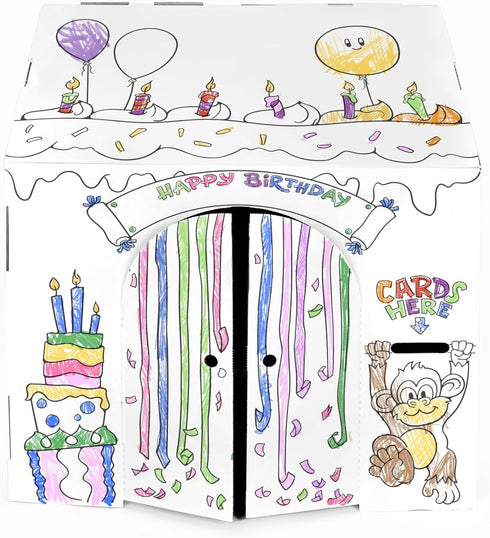 Easy Playhouse Birthday - Kids Art & Craft for Indoor & Outdoor Fun, Decorate Cardboard Fort, Made in USA