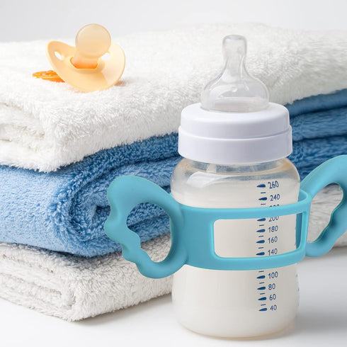 3 Pack Baby Bottle Handles Silicone Wide Neck Feeding Handle Easy Grip Lightweight Bottle Handle Small Hand Gripping