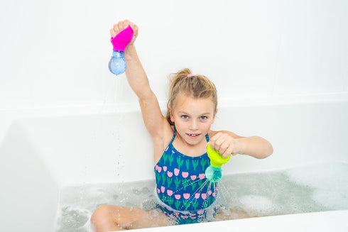 Mobi Skwooshlz Baby Bath Toys - Silicone Water Squeeze Bulbs, BPA Free, Easy to Clean (Pack of 2)