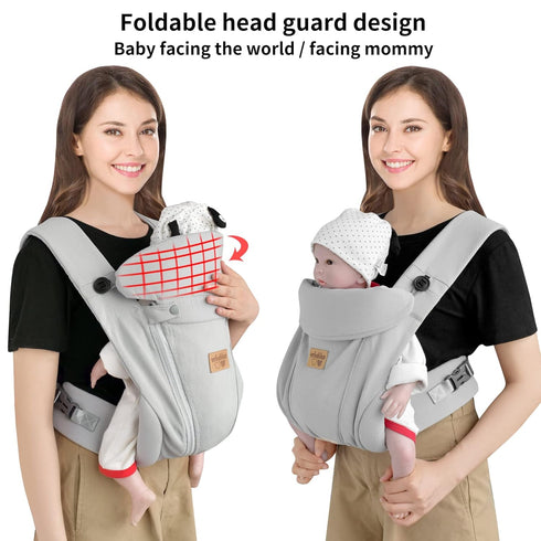 New Upgrade Ergonomic Baby Carrier Newborn Toddler Wrap Carrier,Hands Free Baby Sitting Support