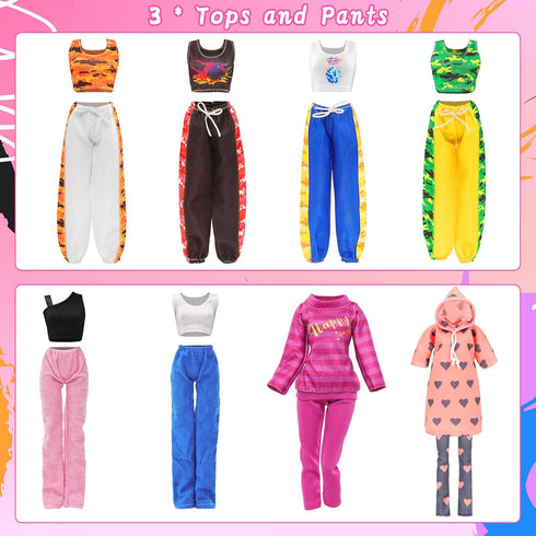 HONLAELLA 22 11.5 Inch 4 6 6 5 7 11.5 Inch Set Pcs Girl Doll Clothes & Accessories Including Fashion Dresses Tops