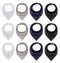 Maiwa Black White Cotton Bandana Snap Drool Bibs for Baby Girls and Boys, 12 Pack for Teething