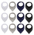 Maiwa Black White Cotton Bandana Snap Drool Bibs for Baby Girls and Boys, 12 Pack for Teething