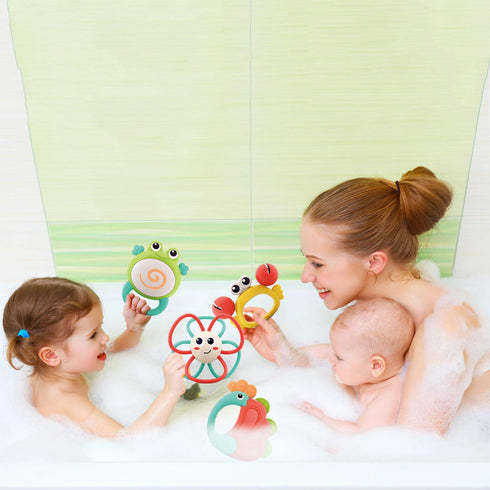 Baby Rattles Toys Set, Infant Grab N Shake Rattle, Sensory Teether, Music Learning Toy, Birthday Gifts for Newborns