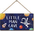 ZIEYOMI - Little Man Cave Sign Space Boys Room Decor, Astronaut Theme Bedroom