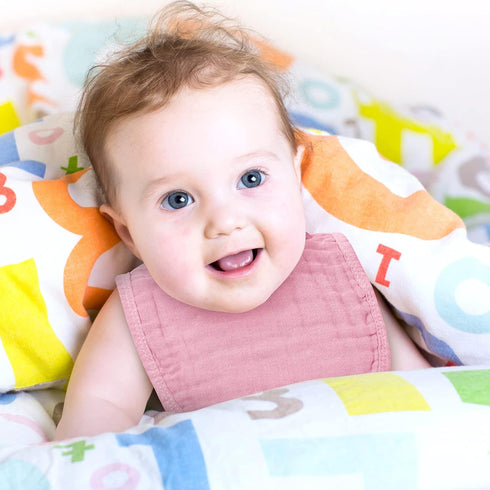 Frienda 6 Pcs Muslin Bibs, Baby Burping Cloth Teething Bandana Bibs, 6 Absorbent Layers for 6 Month+