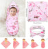 5 Mommy Mepase Pcs and Me Hospital Matching Outfits Maternity Robe Swaddle Blanket Baby Girl Boys Headband Hat for Mom