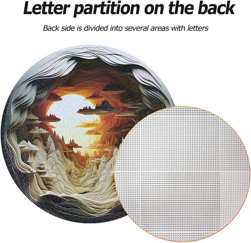 Bgraamiens Puzzle - 1000 Pieces - Dawn - 3D Visual Inside a Cave, Unique Hard Challenge