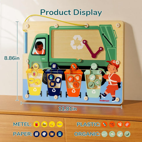3 4 5 3+ TOP BRIGHT Wooden Magnetic Maze Board for Years Old, Wooden Activity Board, Learning Color Recognition