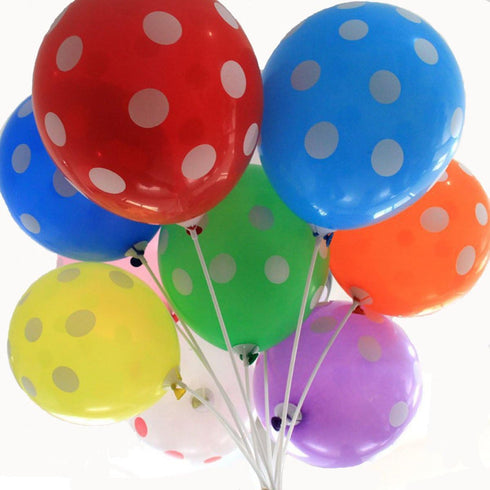 PeStary 50 Ct 12 Inches Polka Dot Balloons, Rainbow Assorted Latex Party Decoration Birthday Air Balls