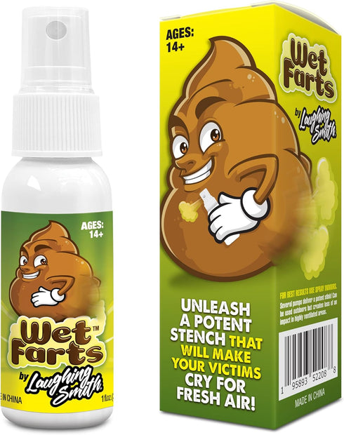 Laughing Smith Wet Farts Potent Stink Spray Extra Strong Gag Gift for Adults or Kids - Non Toxic Prank