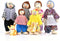 Wooden Dollhouse People Family with 2 Pets (Dog and Cat), 2-4 Inches Doll House Dolls