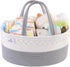 PHILORN Diaper Caddy Organizer - Cotton Rope Basket with Dividers, Nursery Storage for Changing Table, Baby Shower Gift