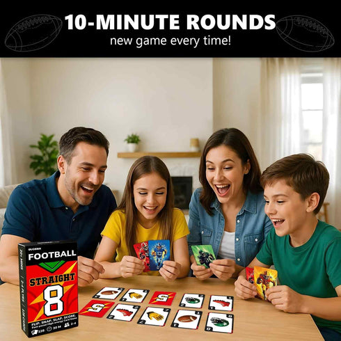 128 2-4 8+ QUOKKA Football Fast-Paced Card Game for Kids & Adults Cards & Easy Rules Quick & Fun Matching Game Players