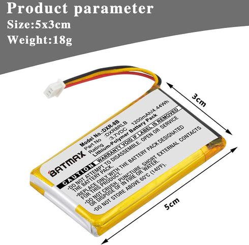 Batmax SP803048 DXR-8 Li-ion Battery Replacement for Infant Optics Video Baby Monitor Rechargeable