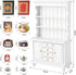 Minamzee 1/12 Set, 11Pcs Dollhouse Cabinet Dollhouse Miniature Wooden Bookshelf with Accessories (Alarm Clock, Fish