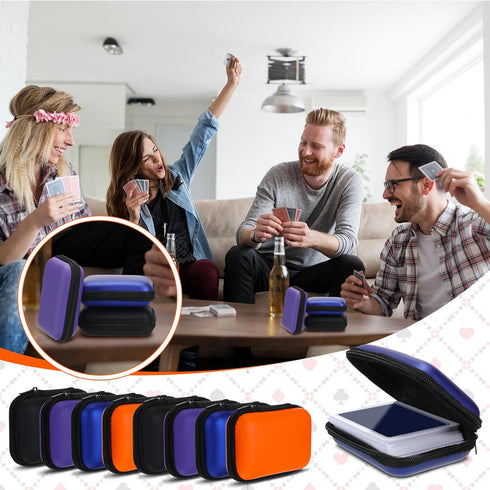 8 Jexine Pieces Card Case Compatible with Travel Games Cards Games Playing Case Deck Game Playing Storage Box Carrying
