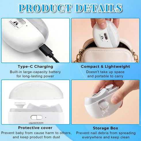 generic 2026 3 1 Trimmer 2 Upgraded in Automatic Electric Nail Clipper USB Rechargeable Electric Nail with LED Light