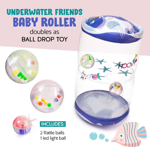 Hoovy Infant Crawling Toys | Toys for Crawling Babies | Crawling Toys for Babies 6-12 Months | Beginner Crawl Along Baby Roller | Drop Maze Tummy Time Activity Center | Early Development Jumbo Roller