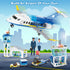 City Passenger Airplane Building Set, 711 PCS 3 IN 1 Plane Blocks Kit with Airport Terminal, Radar Tower, Luggage Truck