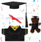 Graduation Bear Clothes Graduation Cap and Gown Outfit Fits Most 8" -