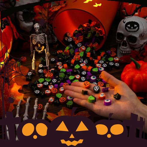 Libima 400 Pcs Halloween Erasers Bulk, Cute Ghost Zombie Skull Cat Bat Animal Erasers for Party Decoration Supplies