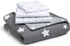 4-Piece Set 2-in-1 Delta Reversible Toddler Bedding - Fitted Sheet, Top Sheet, Pillowcase, Comforter - For Boys, Dusty