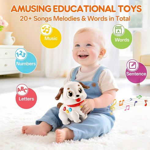 1 6 7 8 9 10 12 18 1st 6-12-18 LUDILO Learning Toys for Year Old Boy Girl Gifts: Pull Along Crawling Toy Musical Puppy