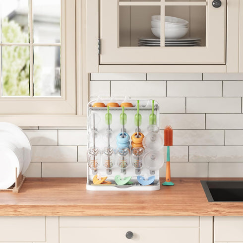 15 Countertop Lifewit Large Baby Bottle Drying Rack with Hooks, Newborn Essentials Must Haves, Holder Organizer