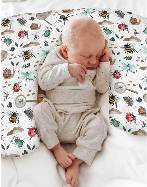 Hunt Baby Nursing Pillow Covers for Boy Girl Bees Snails Dragonflies Nursing Slipcovers for Breastfeeding Pillows