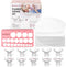 Flange Sizing Kit with Flange Inserts 13/15/17/19/21mm 10PCS, Nipple Ruler, 50 Pads,