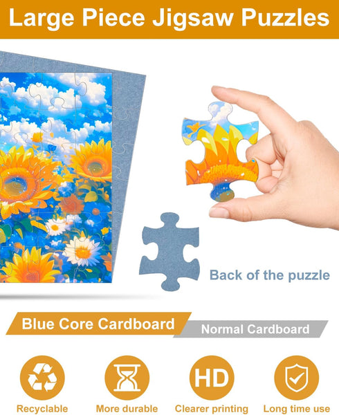 6 Pack 48 Yigney Large Piece Jigsaw Puzzles for Seniors Alzheimer Products for Elderly Dementia Activities Memory Game