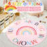Nursery Rug Round Rainbow Classroom Rug Elementary, Non-Slip Rainbow Rug for Girls Room, Extra Large Learning Carpet
