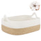 ABenkle Cotton Woven Rope Storage Basket, Decorative Cube Toy Bin with Handle for Dog Cat, Nursery Organizing, Empty