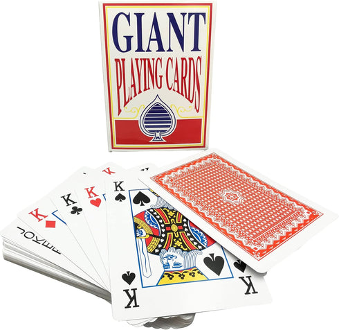 Yuanhe Jumbo Giant Playing Card Deck - 8X11 Inch Large Oversized Cards - Super Big Game Theme Full Deck - For Kids, Adults, Casino Party Decorations