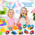 12 Prefilled Easter Eggs with Pull-Back Engineering Car Toys, Pcs Colorful Surprise Eggs with Construction Truck Gifts