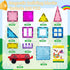100PCS Set, 3D Set 2 3 4 5 6 7 8 9 Magnetic Tiles, Kids Magnetic Blocks Toy Magnet Tiles Clear Building Blocks