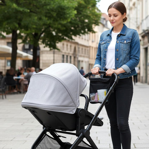 Larrel Universal Stroller Organizer, Stroller Mesh Cargo Net with Non-Slip Adjustable Strap, Diaper Caddy Organizer