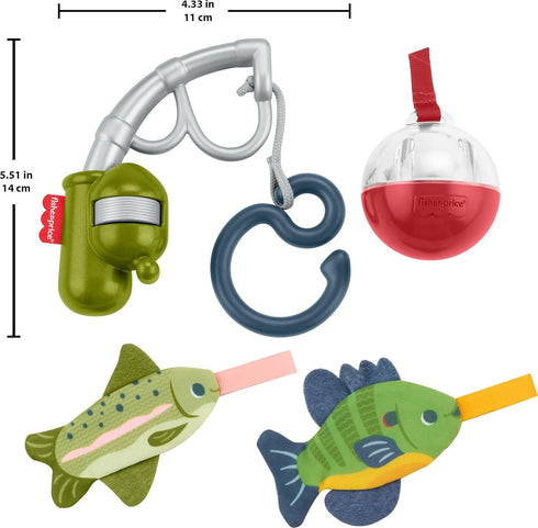 Set, 4-Piece 3+ Fisher-Price Baby Toys Mini Me Moments Reel Fun Fishing Sensory Activities for Newborn Developmental